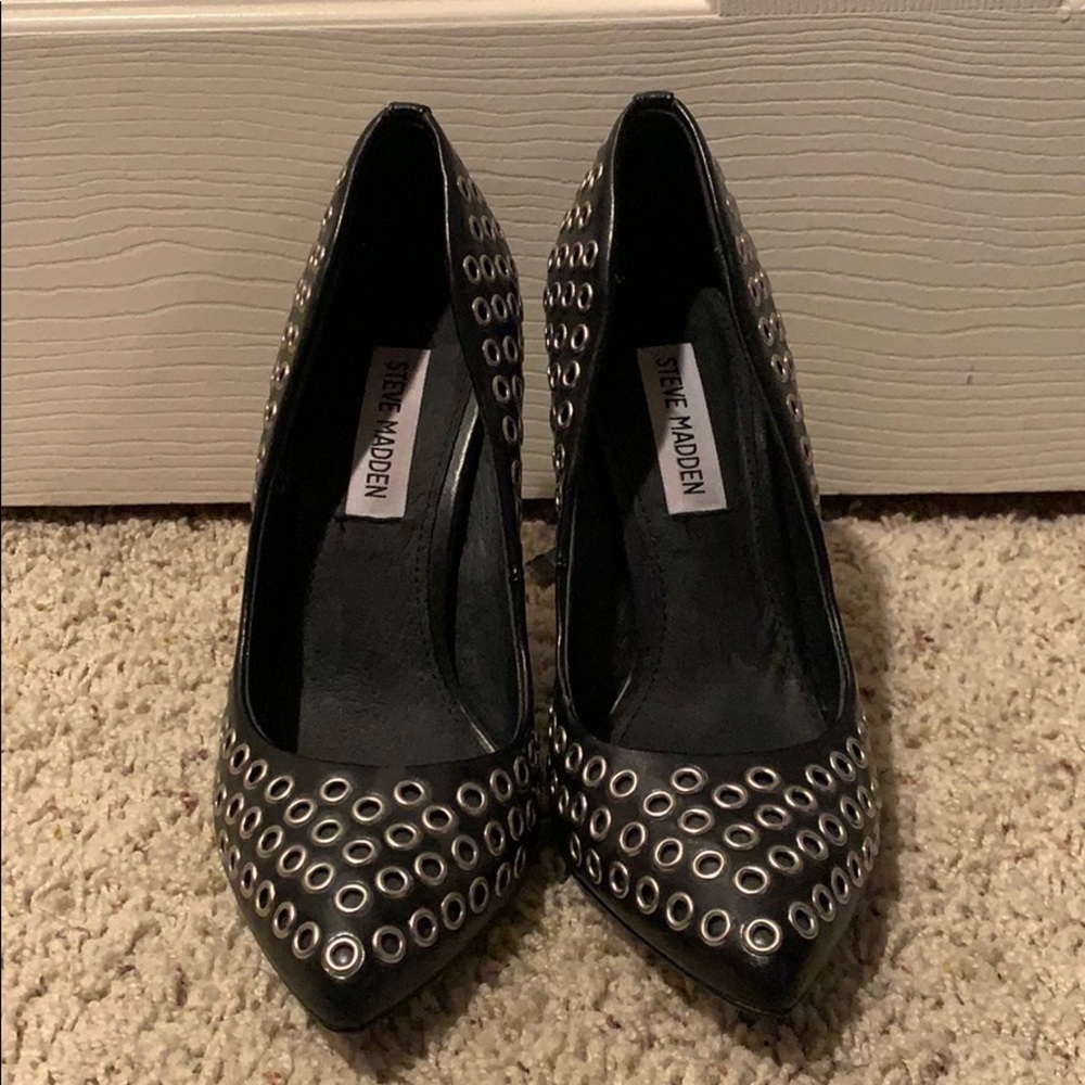 Steve Madden leather heels. Black. Size 6.5